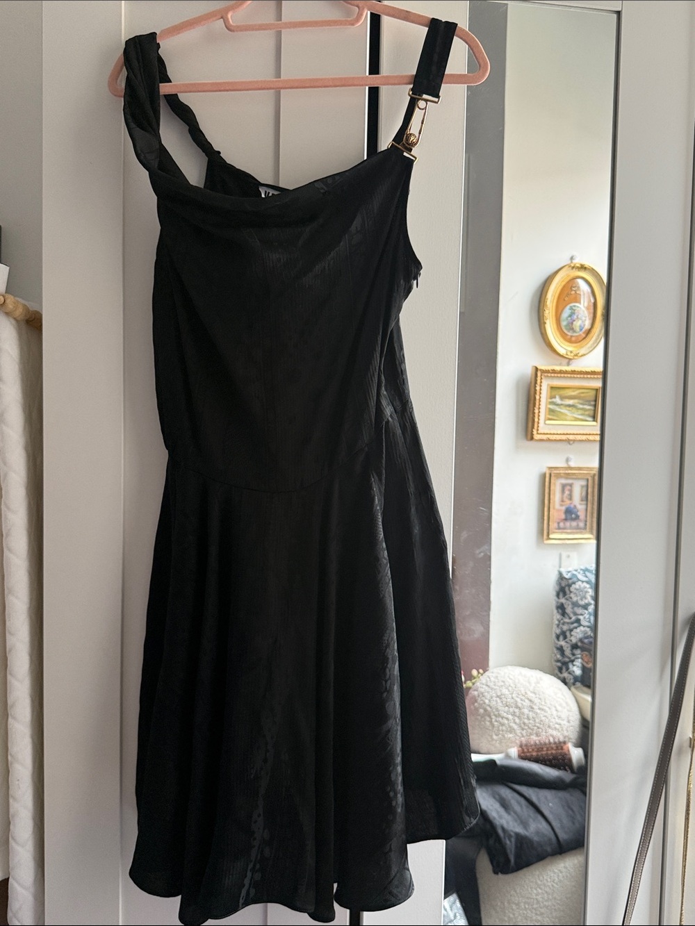 Versus By Versace Black  A-Line Dress with Buckle Strap NWT